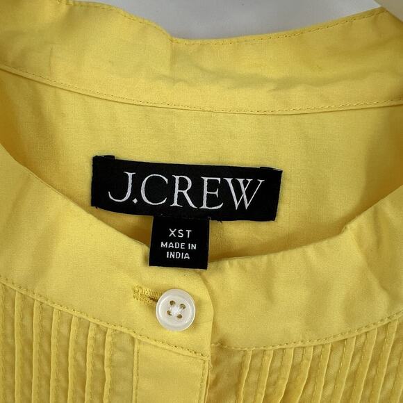 J. Crew Short Sleeve Mini Shirt Dress 100% Cotton Poplin Button Yellow Size XST‎ - Picture 10 of 12